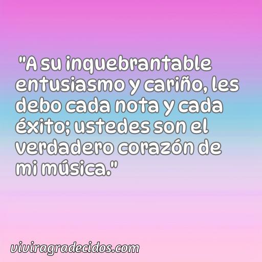 Excelente Frase de agradecimiento a la afición de un cantante, Frases de agradecimiento a la afición de un cantante