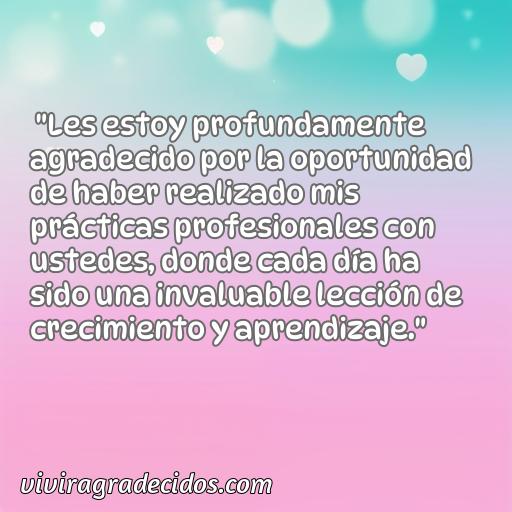 Agradable frase de agradecimiento por practicas profesionales, frases de agradecimiento por practicas profesionales